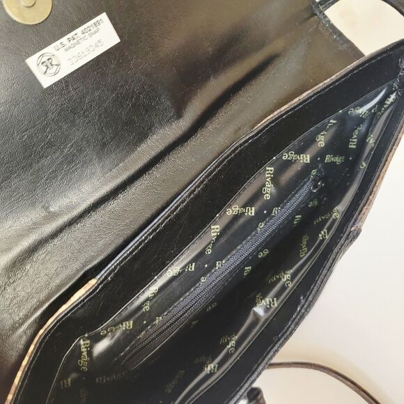 Vintage Rivage Patchwork  Exotic Frog Skin Design Crossbody/Shoulde - Picture 11 of 11